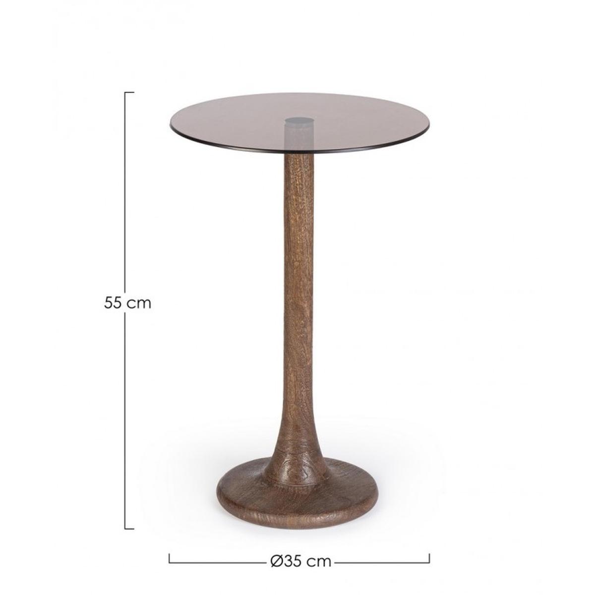 Tavolino Aberdeen Marrone Tondo cm.Ã?35 | Bizzotto