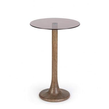 Tavolino Aberdeen Marrone Tondo cm.Ã?35 | Bizzotto