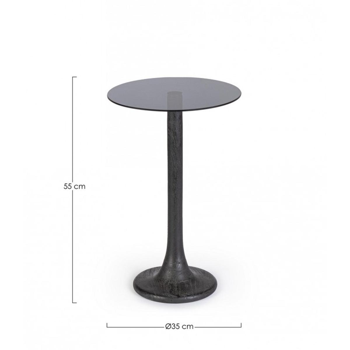 Tavolino Aberdeen Nero Tondo cm.Ã?35 | Bizzotto