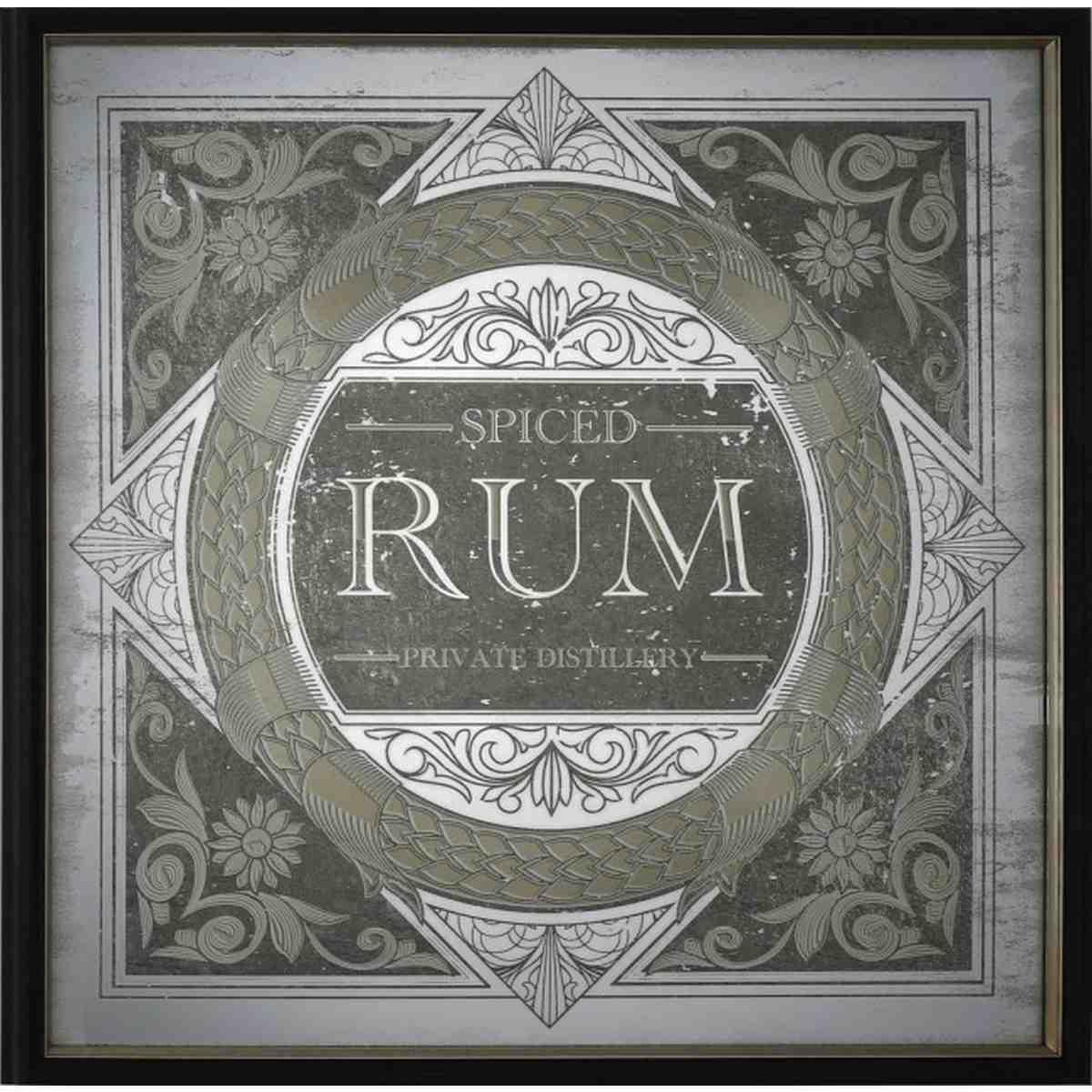 Specchio con Cornice Library Oro cm.70x70 | Bizzotto