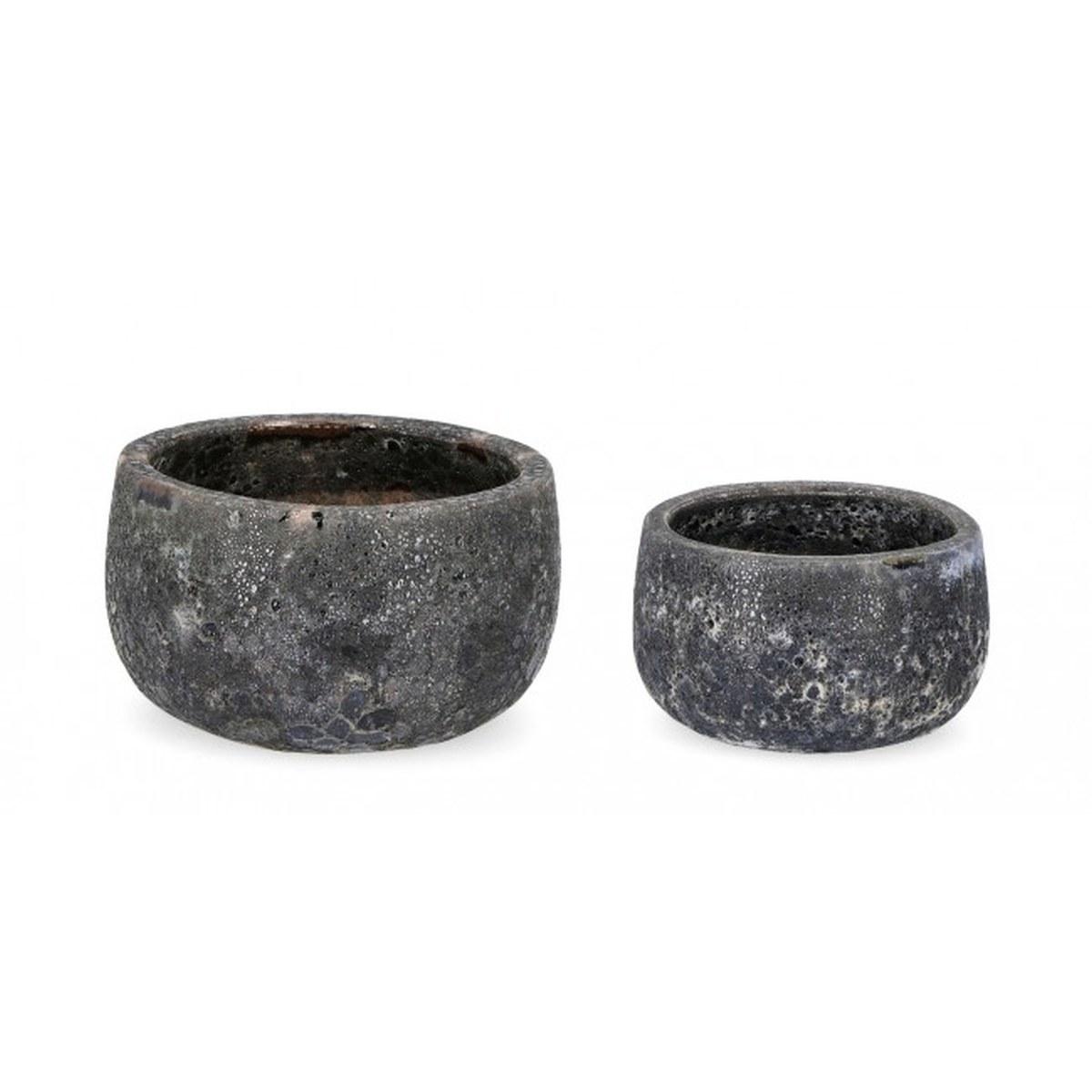 Portavaso Set pz.2 Duyen To Antracite | Bizzotto