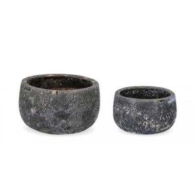 Portavaso Set pz.2 Duyen To Antracite | Bizzotto