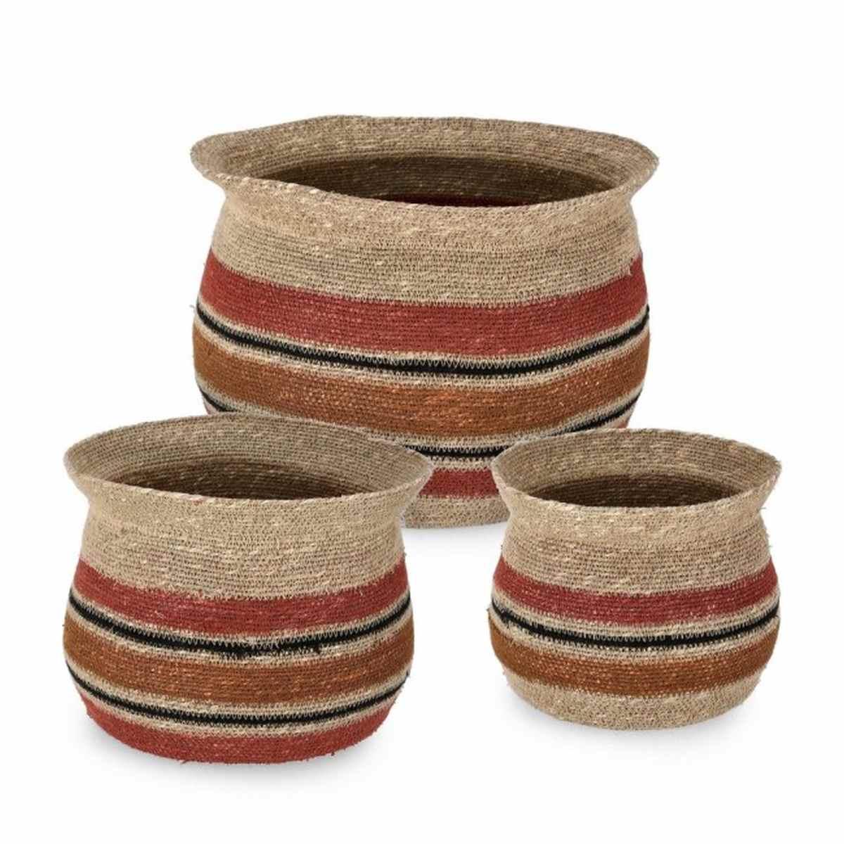 Cesto Set pz.3 Waylon Anfora Basso Nat-Rosso | Bizzotto
