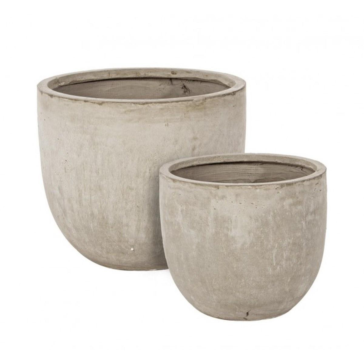 Portavaso Set pz.2 Cement To Basso Sabbia | Bizzotto