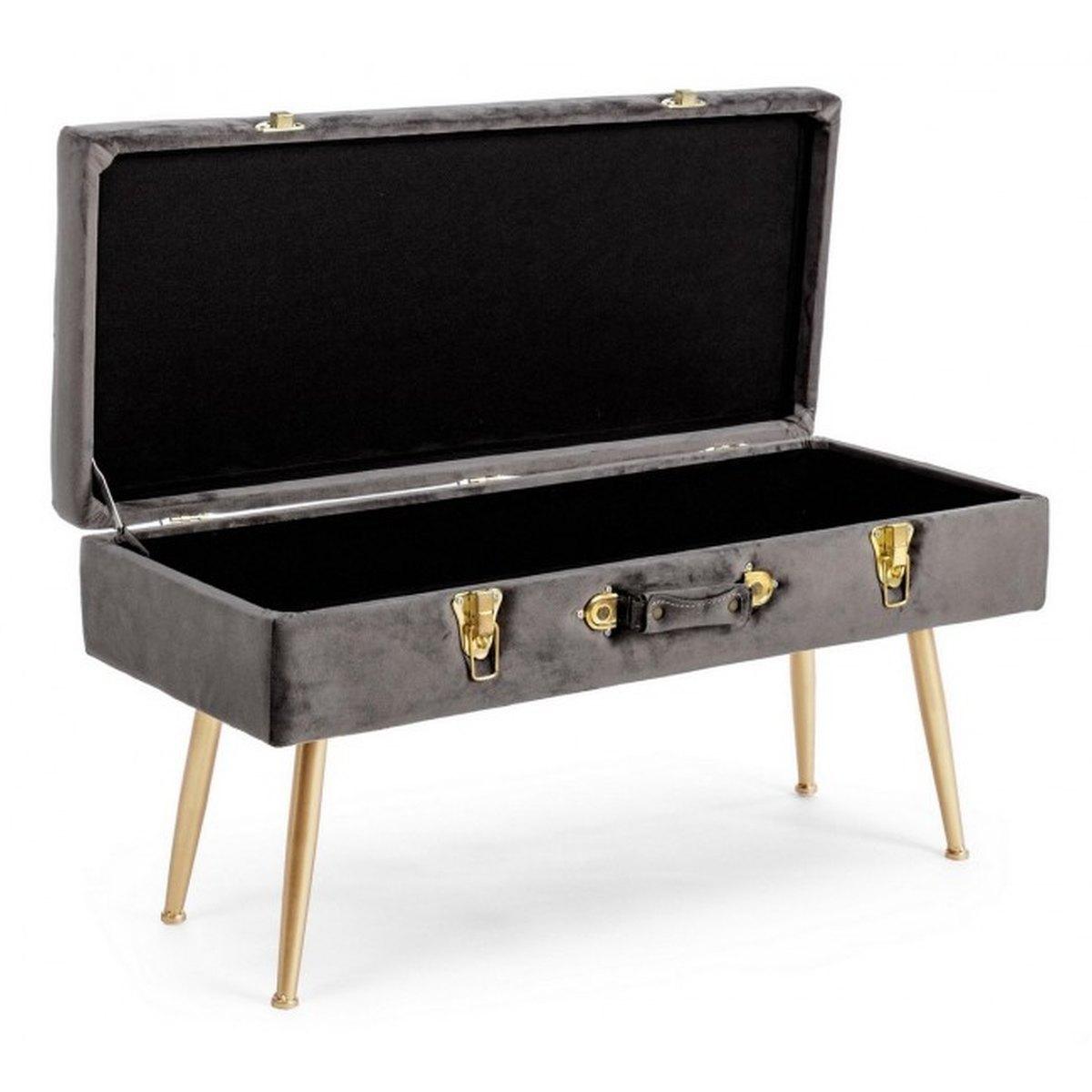 Panca Contenitore Polina Grigio | Bizzotto