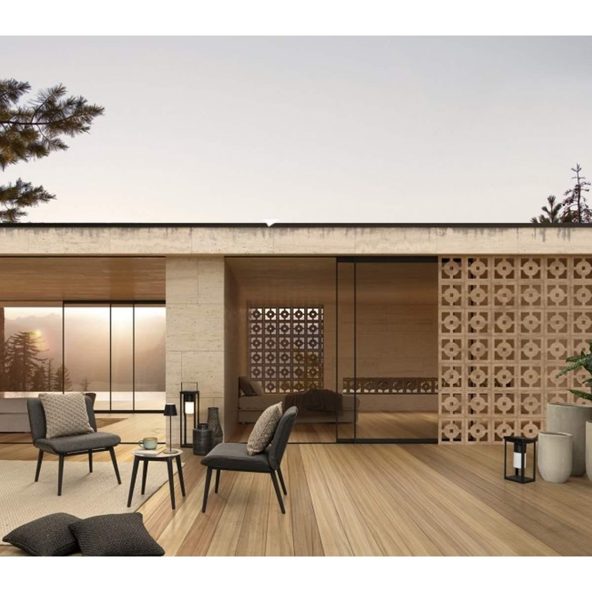 Lampada Solar LED Quadro Nero con Manico cm.H38 | Bizzotto