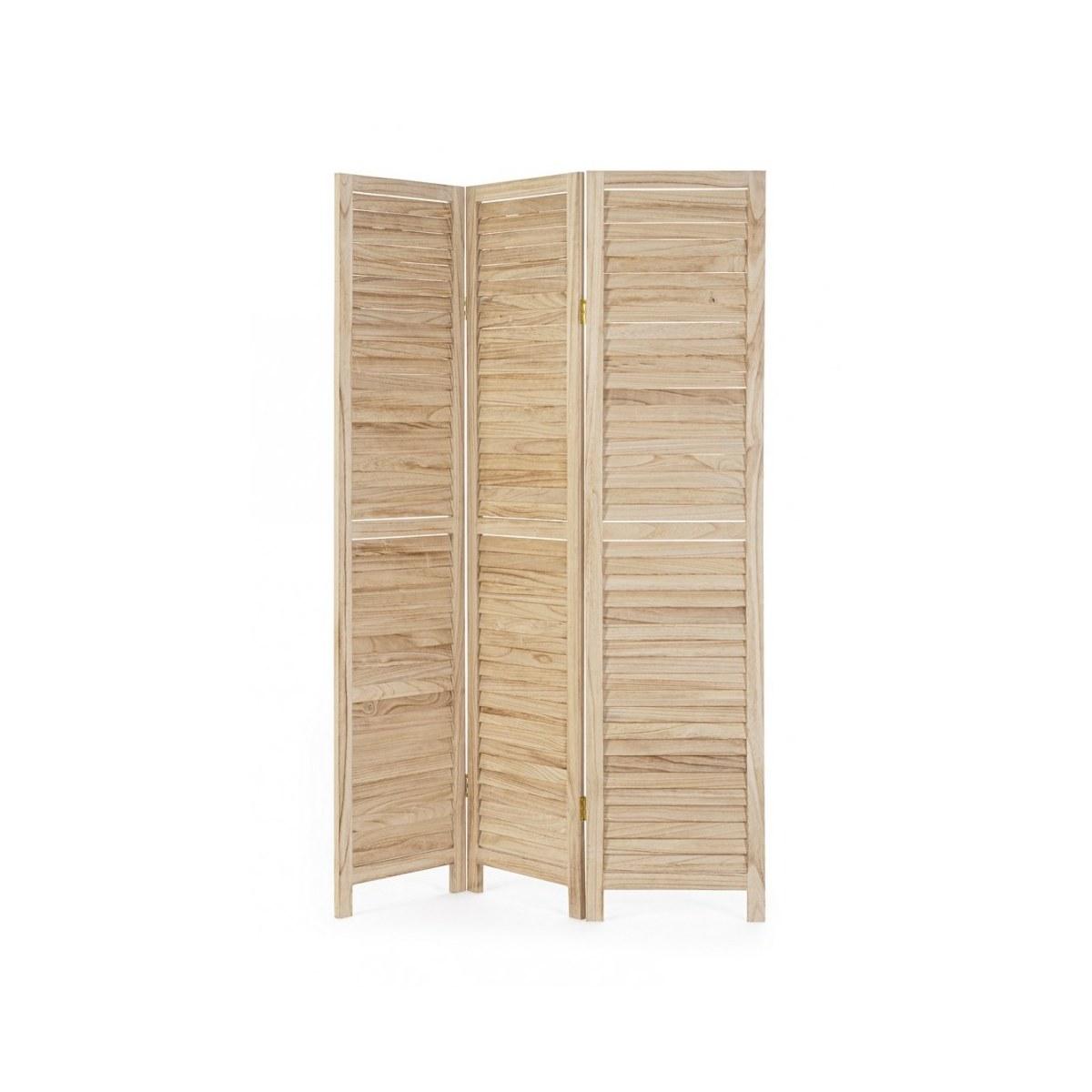 Paravento 3 Ante Zafira Legno Nat cm.120x170H | Bizzotto