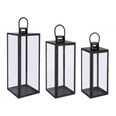 Lanterna Set pz.3 Lior Nero | Bizzotto