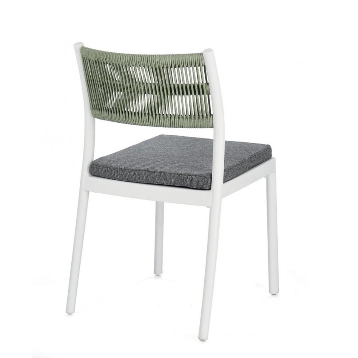 Sedia con Cuscino Alvin Bianco/Verde | Bizzotto