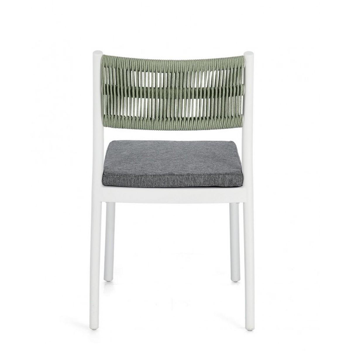 Sedia con Cuscino Alvin Bianco/Verde | Bizzotto