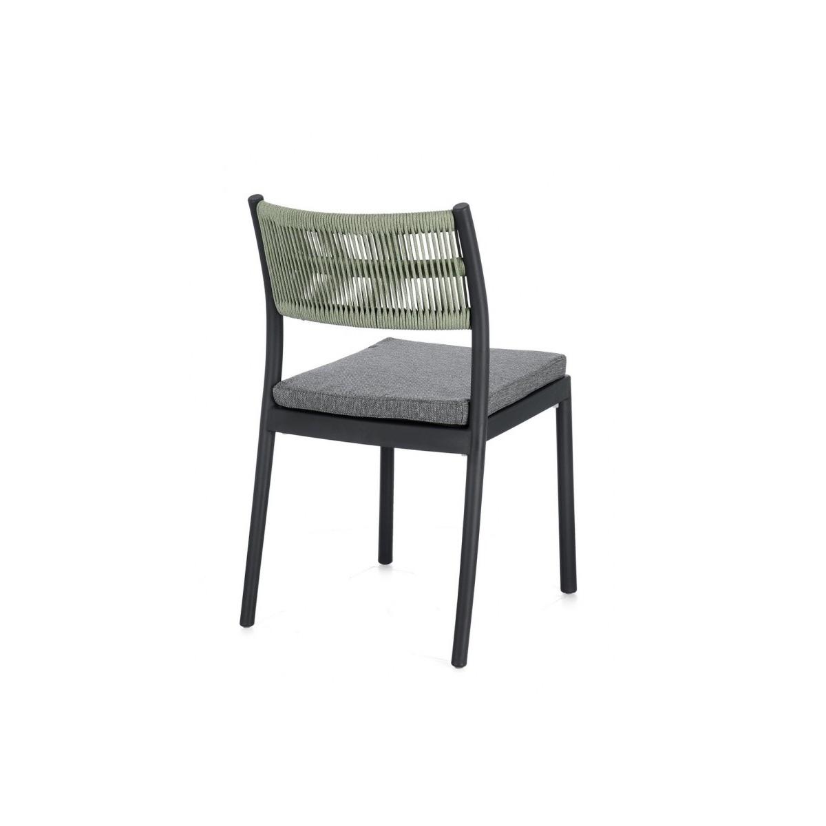 Sedia con Cuscino Alvin Antracite/Verde | Bizzotto