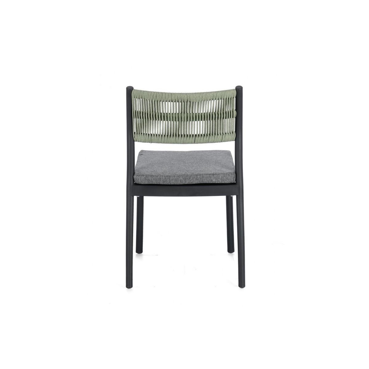 Sedia con Cuscino Alvin Antracite/Verde | Bizzotto