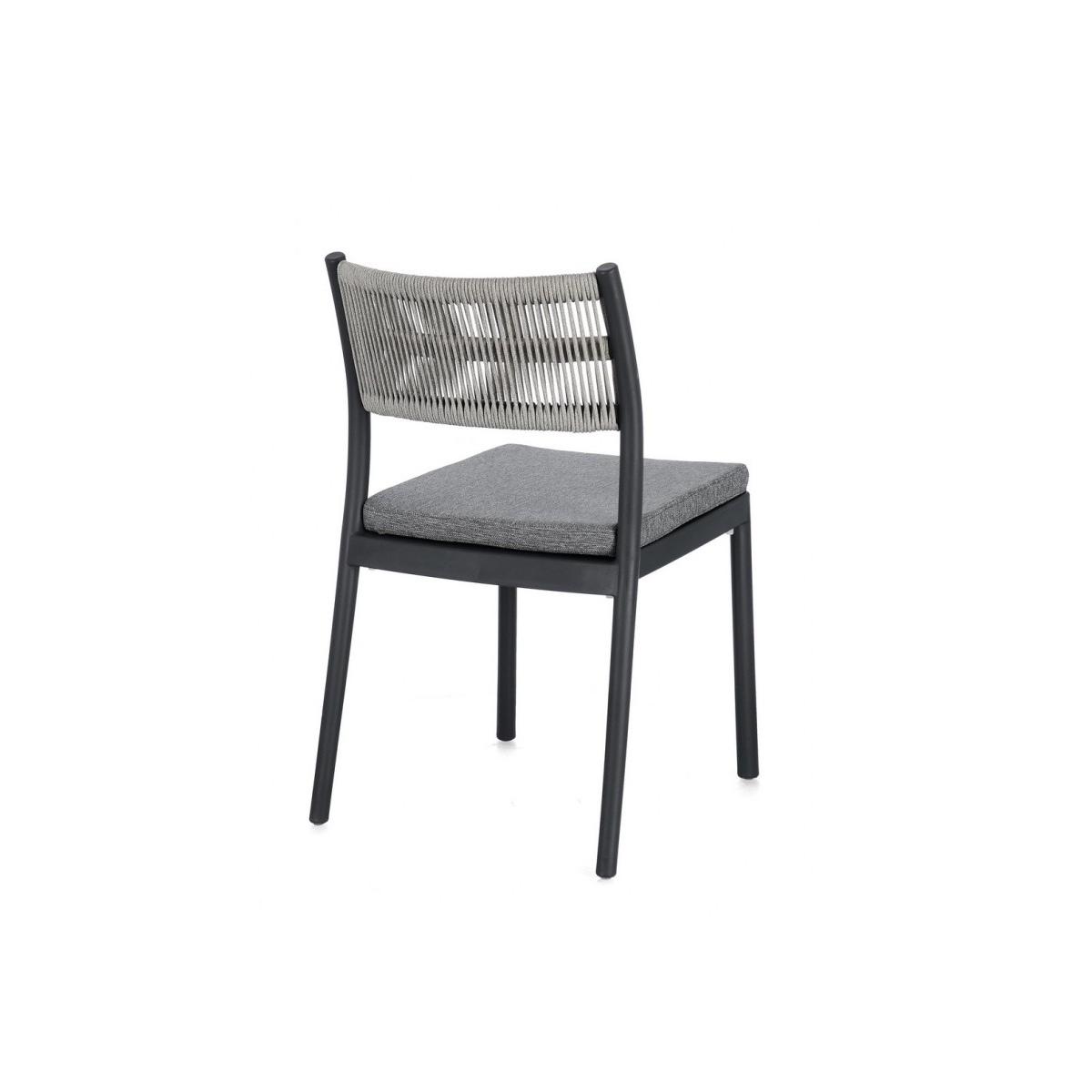 Sedia con Cuscino Alvin Antracite/Grigio Chiaro | Bizzotto