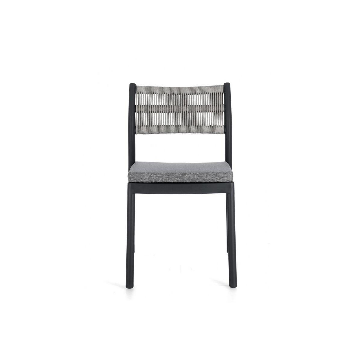 Sedia con Cuscino Alvin Antracite/Grigio Chiaro | Bizzotto