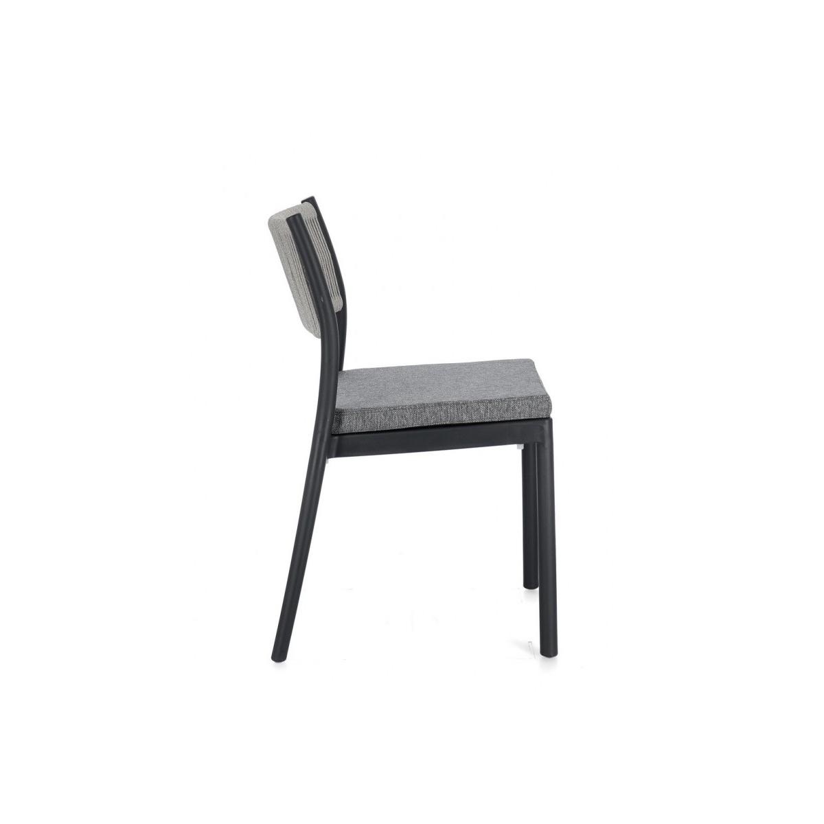 Sedia con Cuscino Alvin Antracite/Grigio Chiaro | Bizzotto