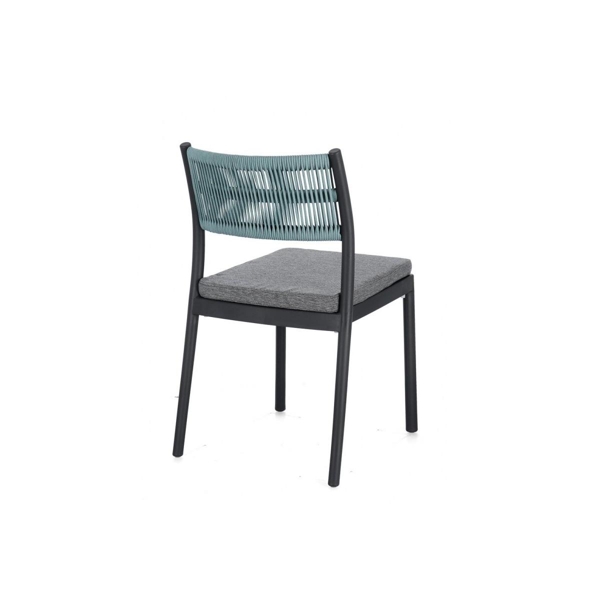 Sedia con Cuscino Alvin Antracite/Avio | Bizzotto