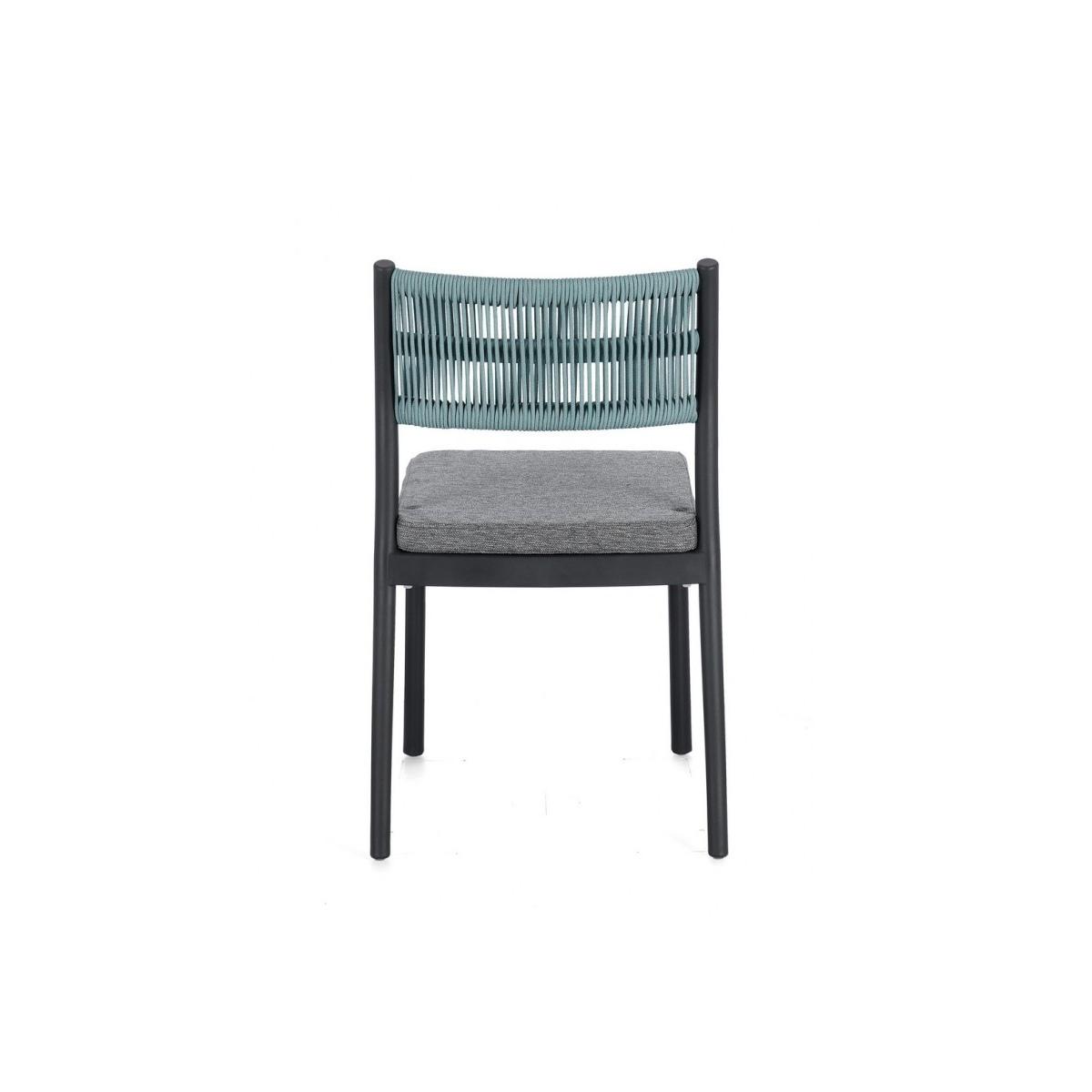 Sedia con Cuscino Alvin Antracite/Avio | Bizzotto