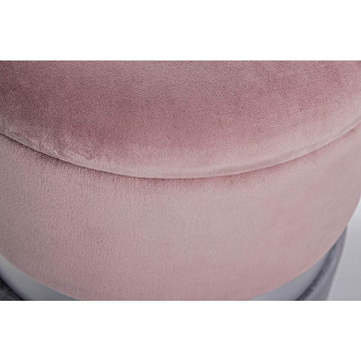 Pouf Set pz.2 Contenitore Polina Rosa-Grigio | Bizzotto