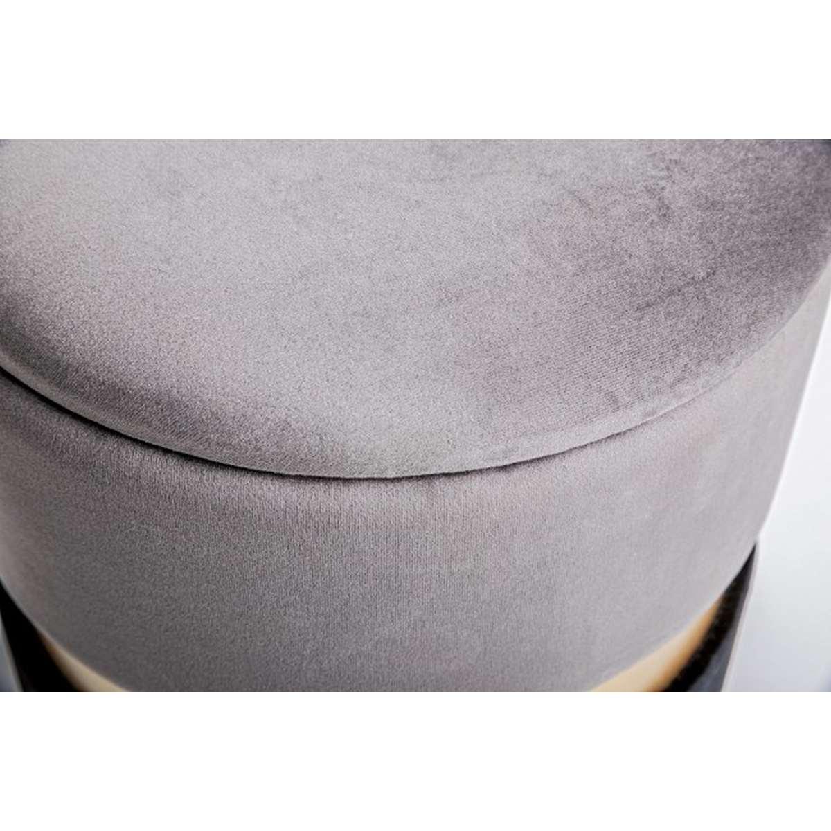 Pouf Set pz.2 Contenitore Polina Grigio-Nero | Bizzotto