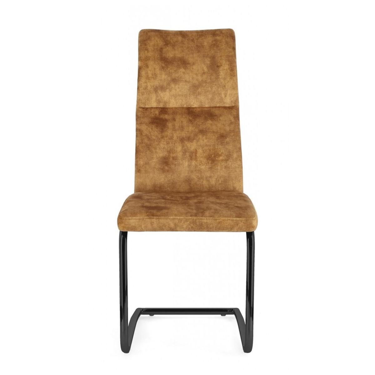 Sedia Thelma Velluto Giallo | Bizzotto