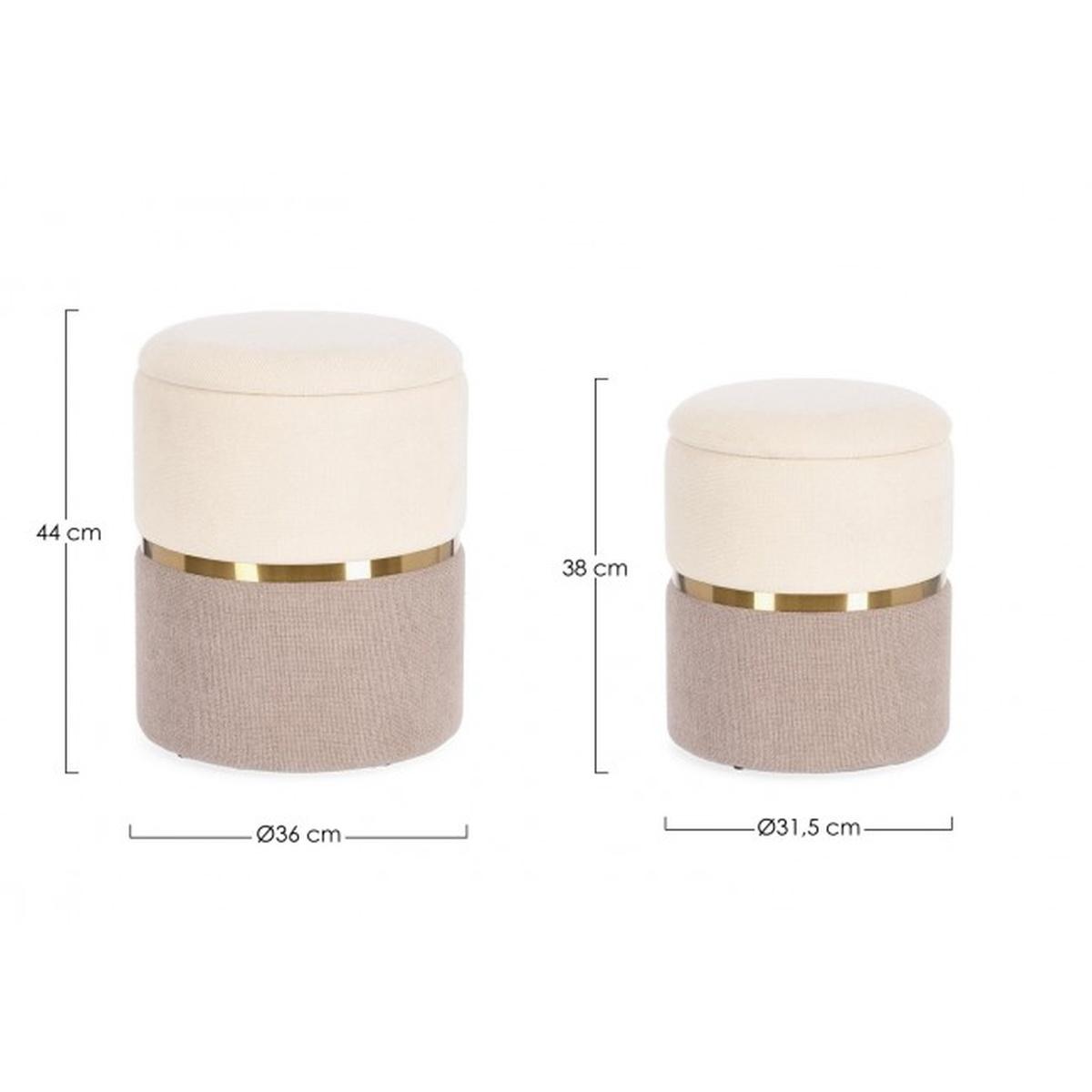 Pouf Set pz.2 Contenitore Radinka Bia-Rosa | Bizzotto