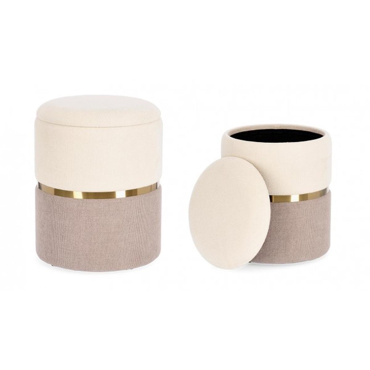 Pouf Set pz.2 Contenitore Radinka Bia-Rosa | Bizzotto