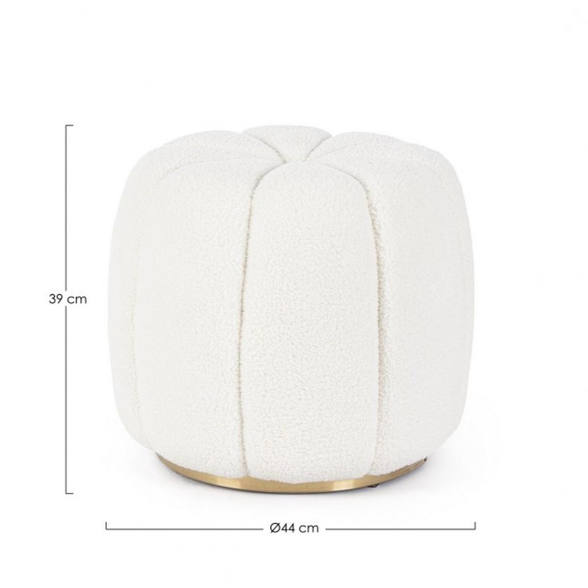 Pouff Karolina Tondo Bianco | Bizzotto