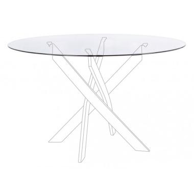Piano Tavolo Tondo Tavolo George Trasparente cm.Ã?120 | Bizzotto