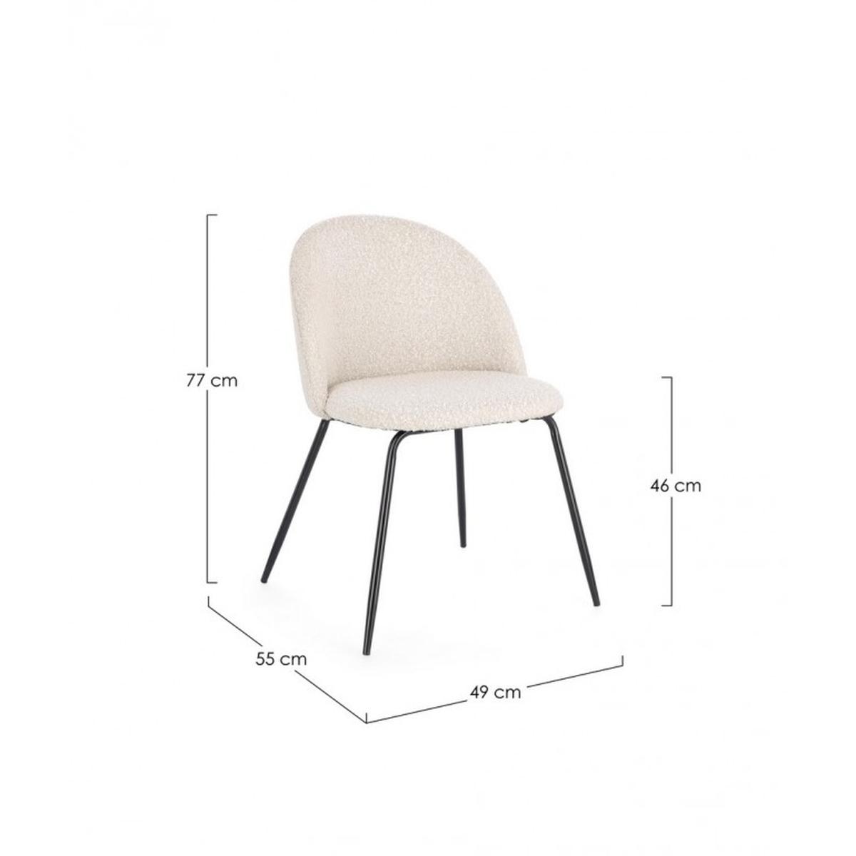Sedia Tanya Nero/Avorio | Bizzotto
