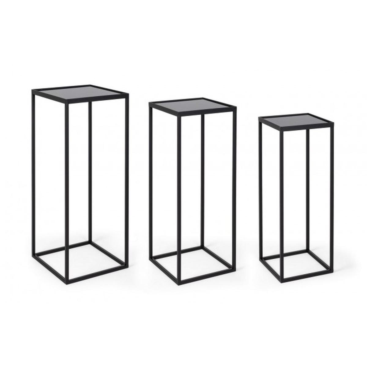 Tavolino Set pz.3 Nucleos Quadro Nero | Bizzotto