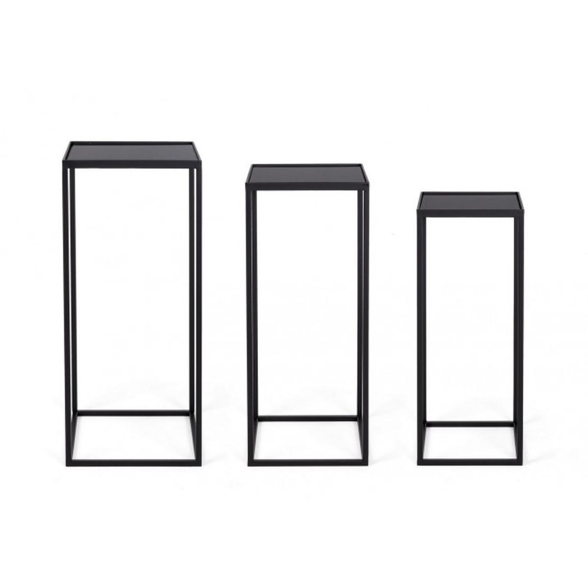 Tavolino Set pz.3 Nucleos Quadro Nero | Bizzotto
