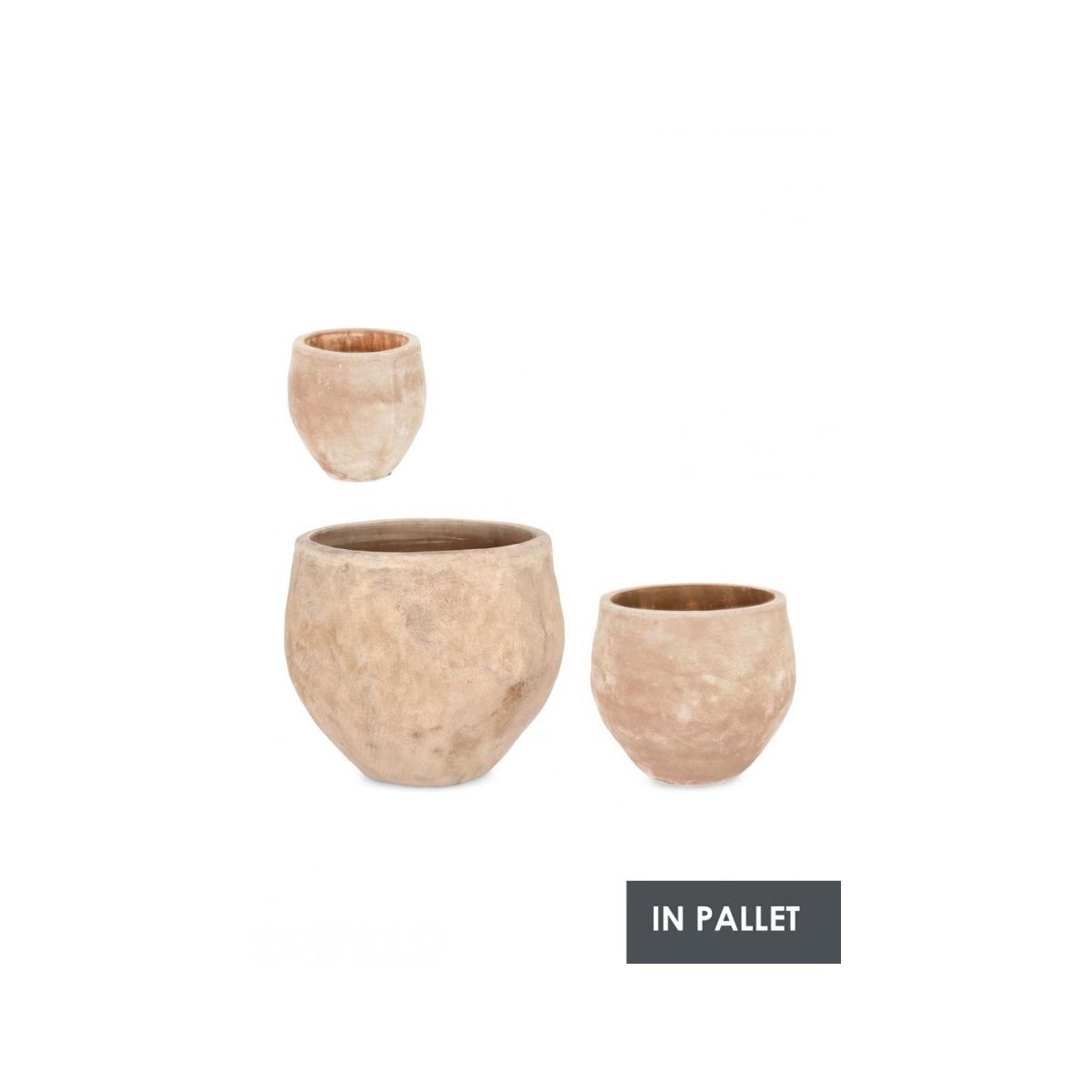 Portavaso Set pz.3 Minh Bomb Terracotta Brunita | Bizzotto