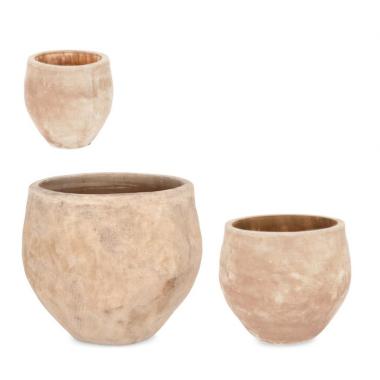 Portavaso Set pz.3 Minh Bomb Terracotta Brunita | Bizzotto