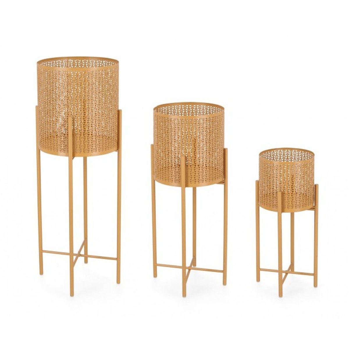 Portavaso Set pz.3 Samir Tondo Alto Giallo | Bizzotto