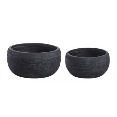 Portavaso Set pz.2 Graffiti Ciotola Nero | Bizzotto