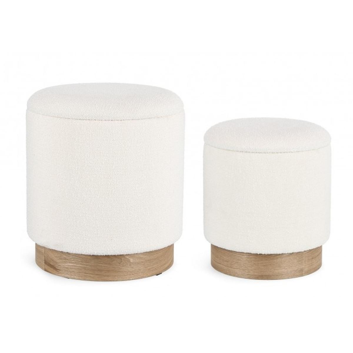 Pouf Set pz.2 Contenitore.Zoya Bianco | Bizzotto