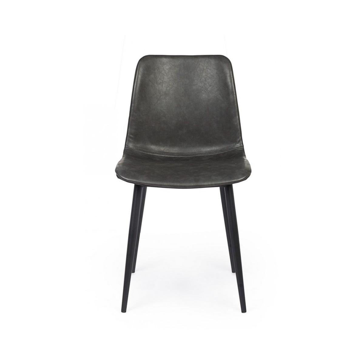 Sedia Kyra Pu Antracite Vintage | Bizzotto