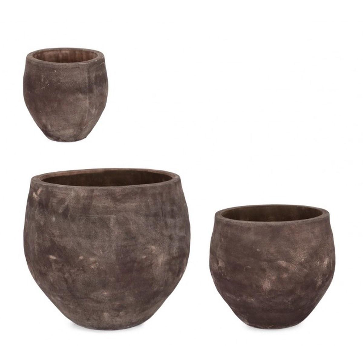 Portavaso Set pz.3 Minh Bomb Terracotta Scura | Bizzotto