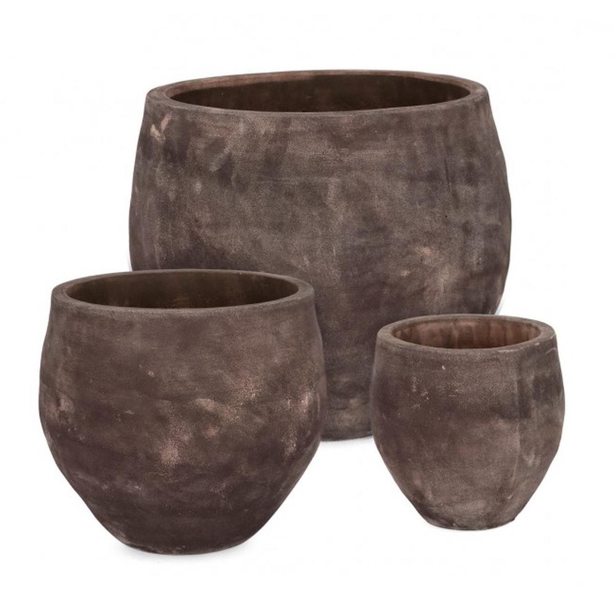 Portavaso Set pz.3 Minh Bomb Terracotta Scura | Bizzotto