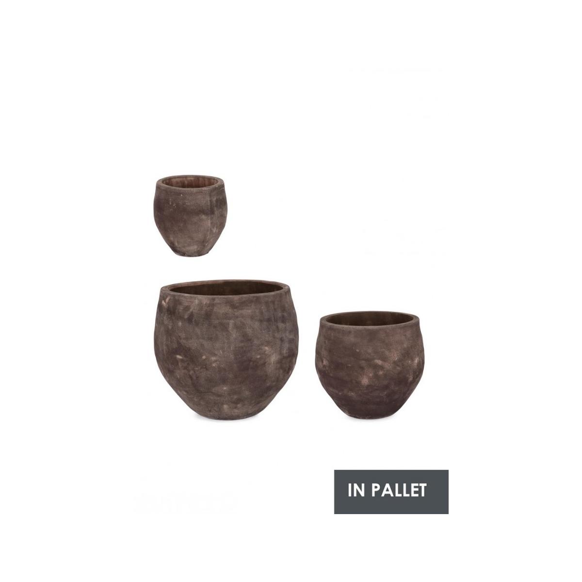 Portavaso Set pz.3 Minh Bomb Terracotta Scura | Bizzotto