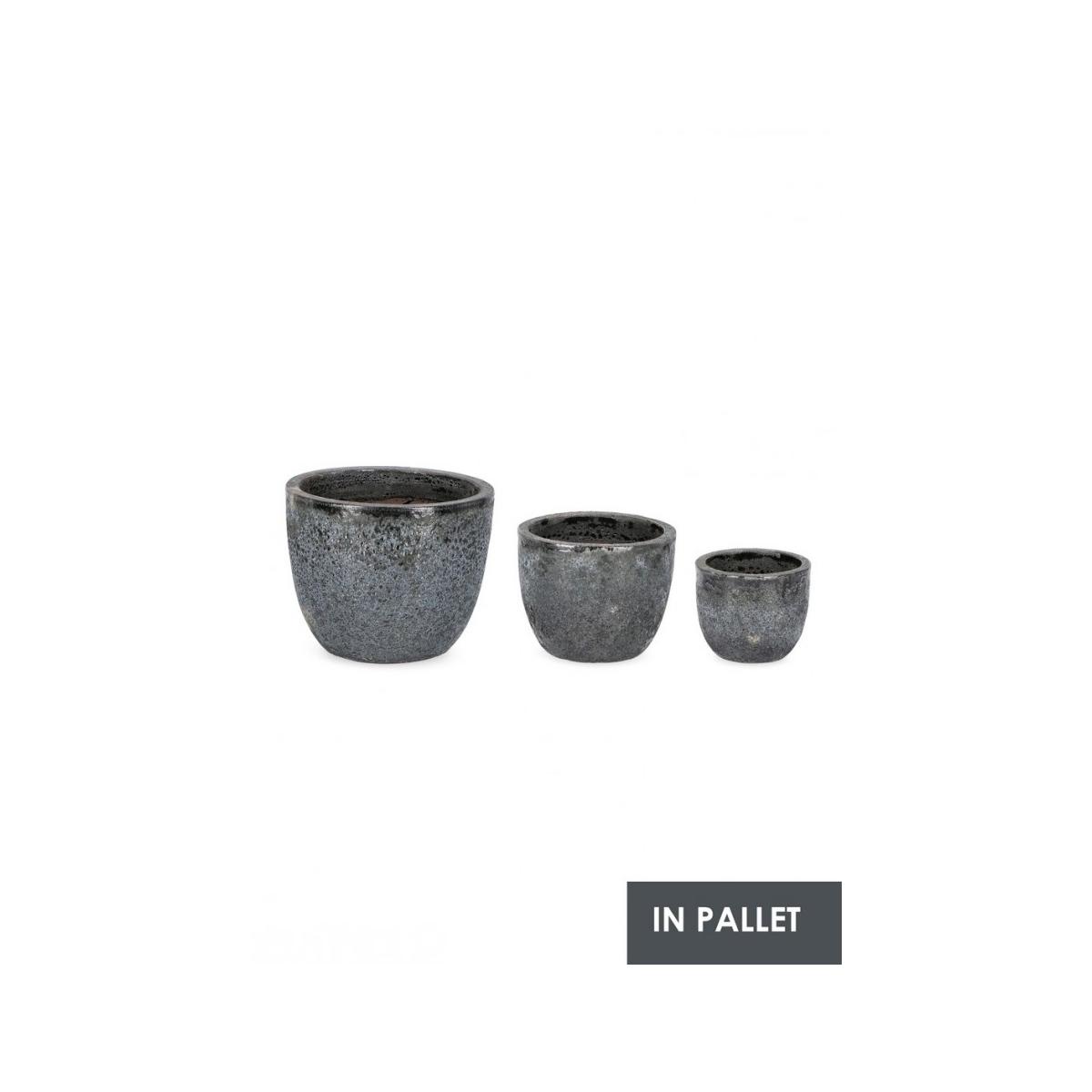 Portavaso Set pz.3 Duyen Svas Antracite | Bizzotto