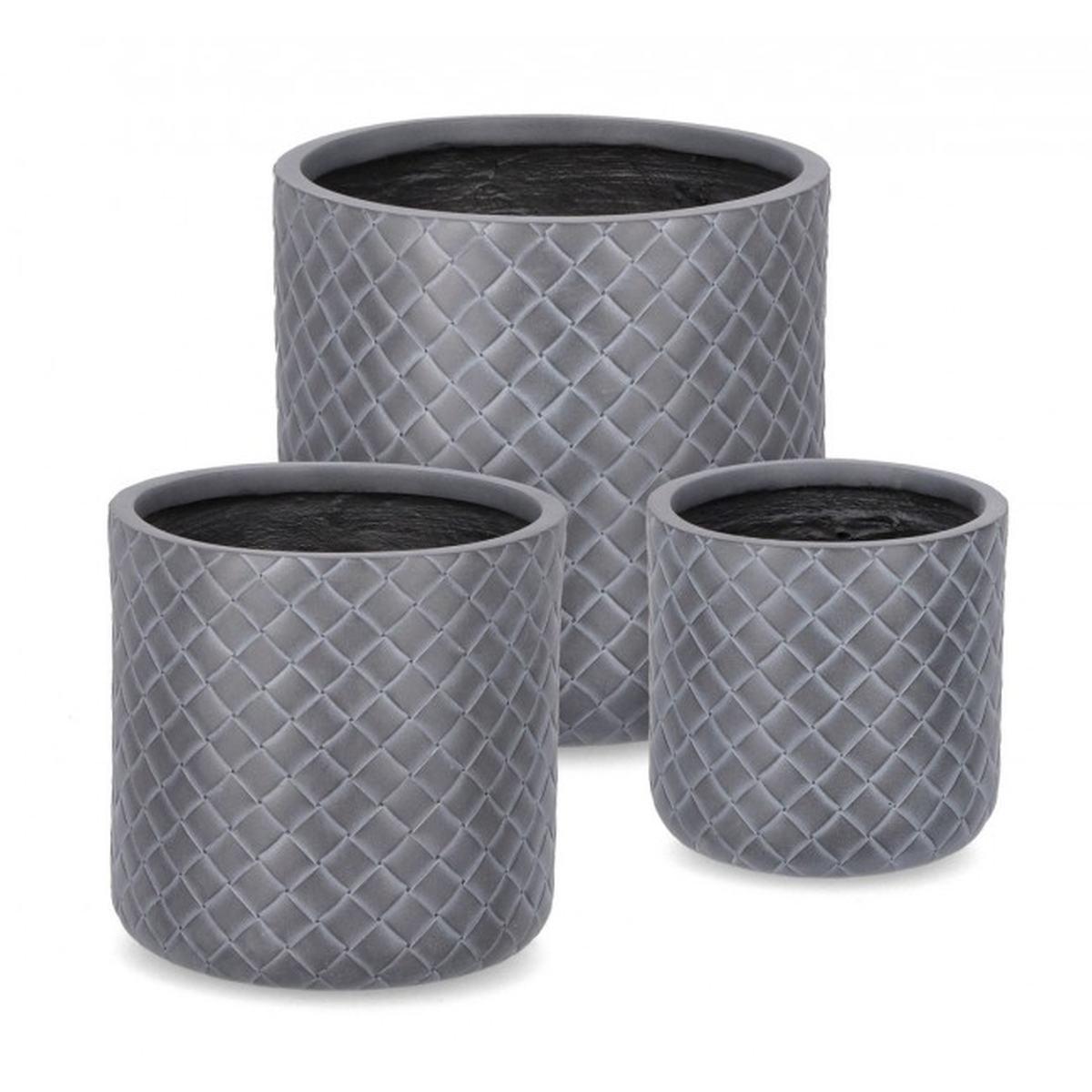 Portavaso Set pz.3 Rhombus Cil Antracite | Bizzotto