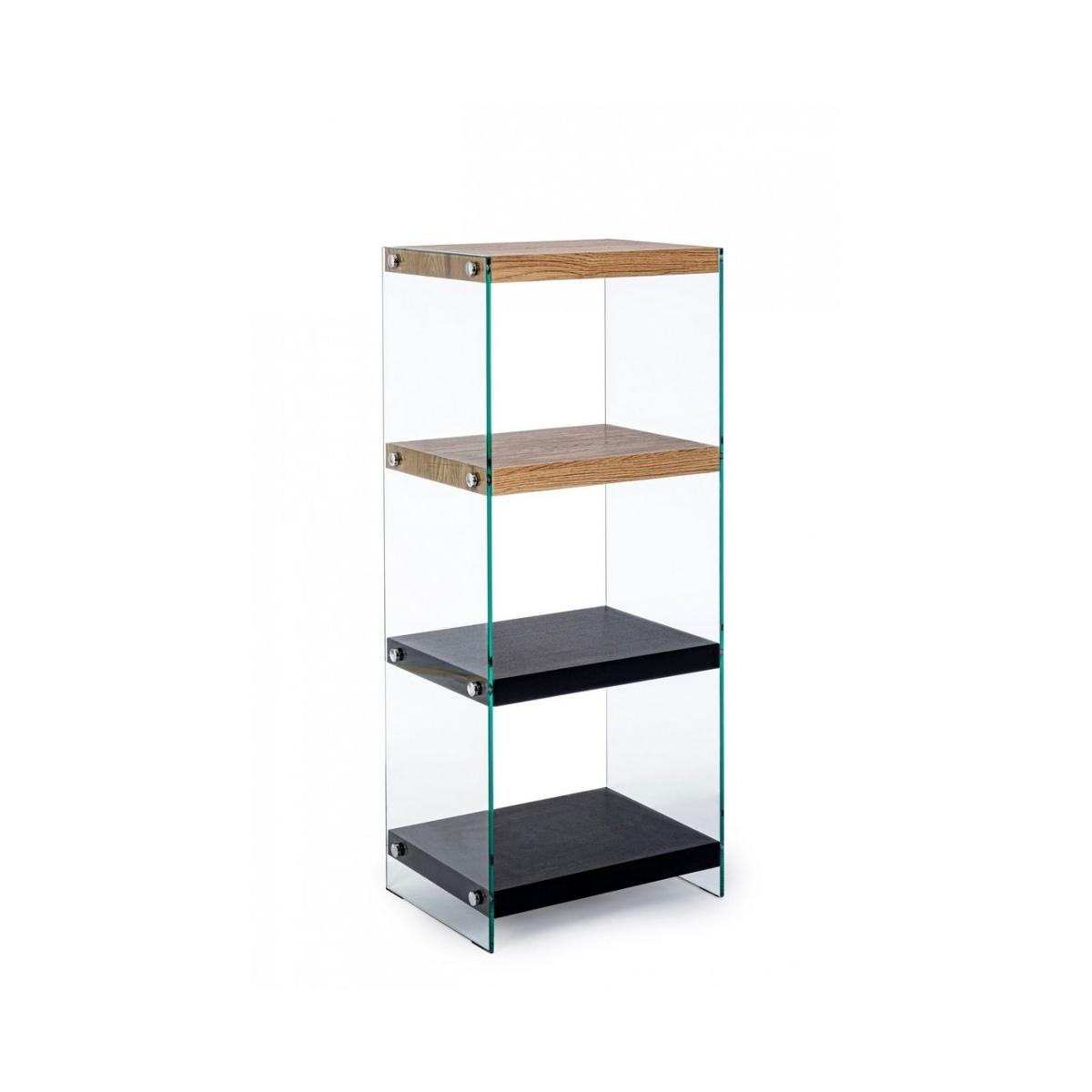 Libreria 4 Piani Line Wood Nero | Bizzotto