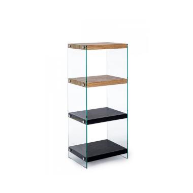 Libreria 4 Piani Line Wood Nero | Bizzotto