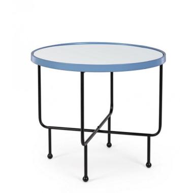 Tavolino Painter con Specchio Azzurro Tondo cm.Ã?58.5 | Bizzotto