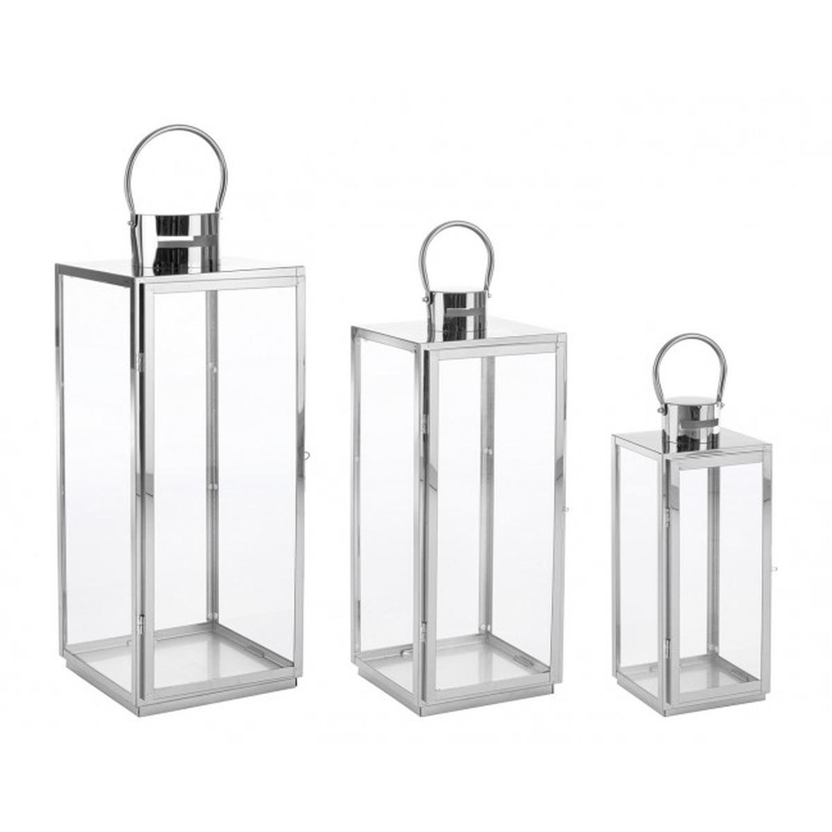 Lanterna Set pz.3 Alban Argento | Bizzotto