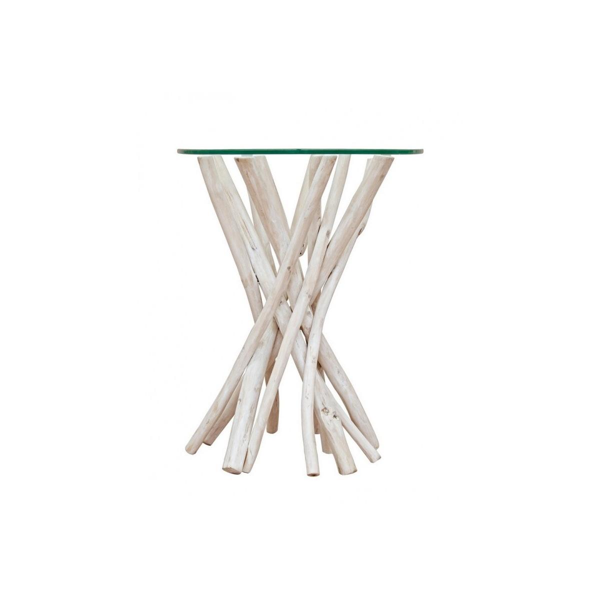 Tavolino con Vetro Sahel Tondo cm.Ã?40 | Bizzotto