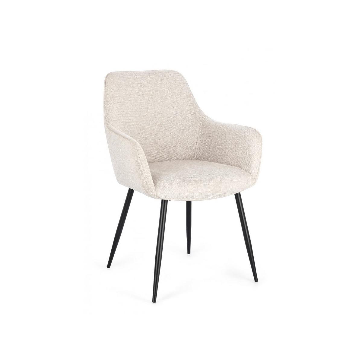 Sedia con Braccioli Cora Nero/Beige | Bizzotto