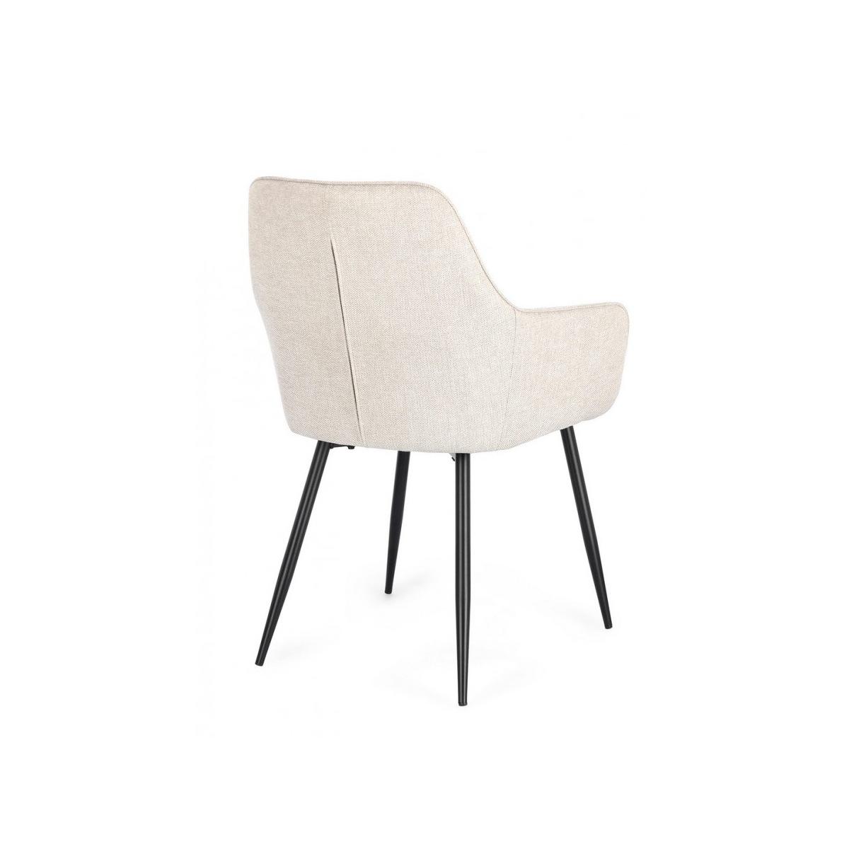 Sedia con Braccioli Cora Nero/Beige | Bizzotto