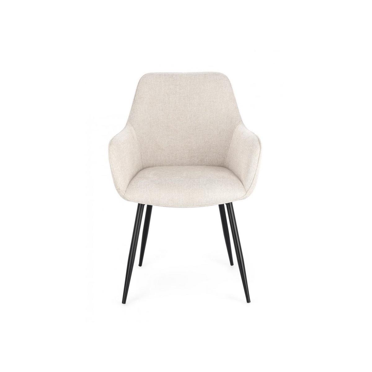 Sedia con Braccioli Cora Nero/Beige | Bizzotto